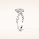 1.93 CT Pear Shaped Pave Moissanite Engagement Ring