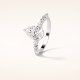 1.93 CT Pear Shaped Pave Moissanite Engagement Ring