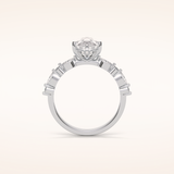 1.93 CT Pear Shaped Pave Moissanite Engagement Ring