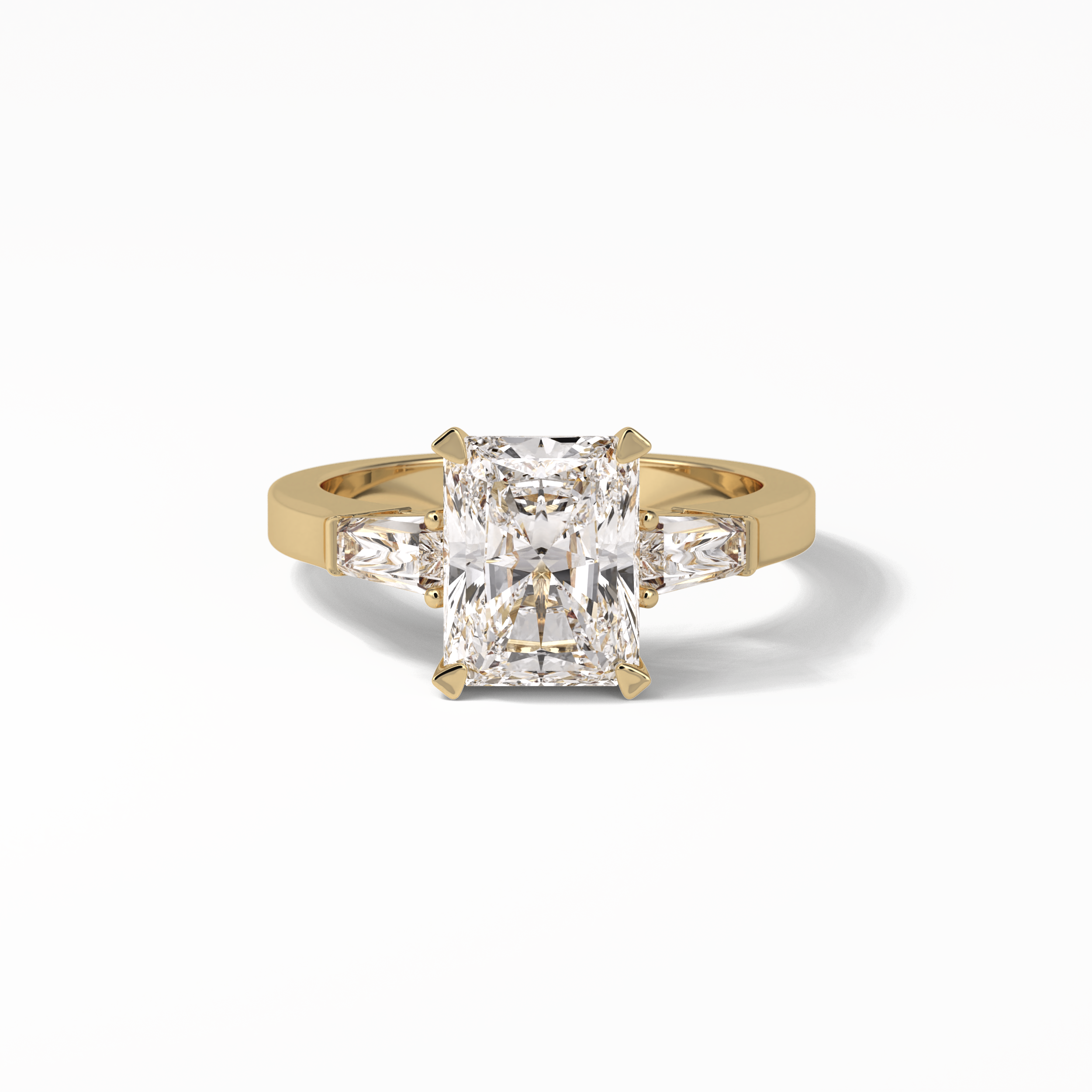 Radiant Three Stone Lab Grown Diamond Engagement Ring