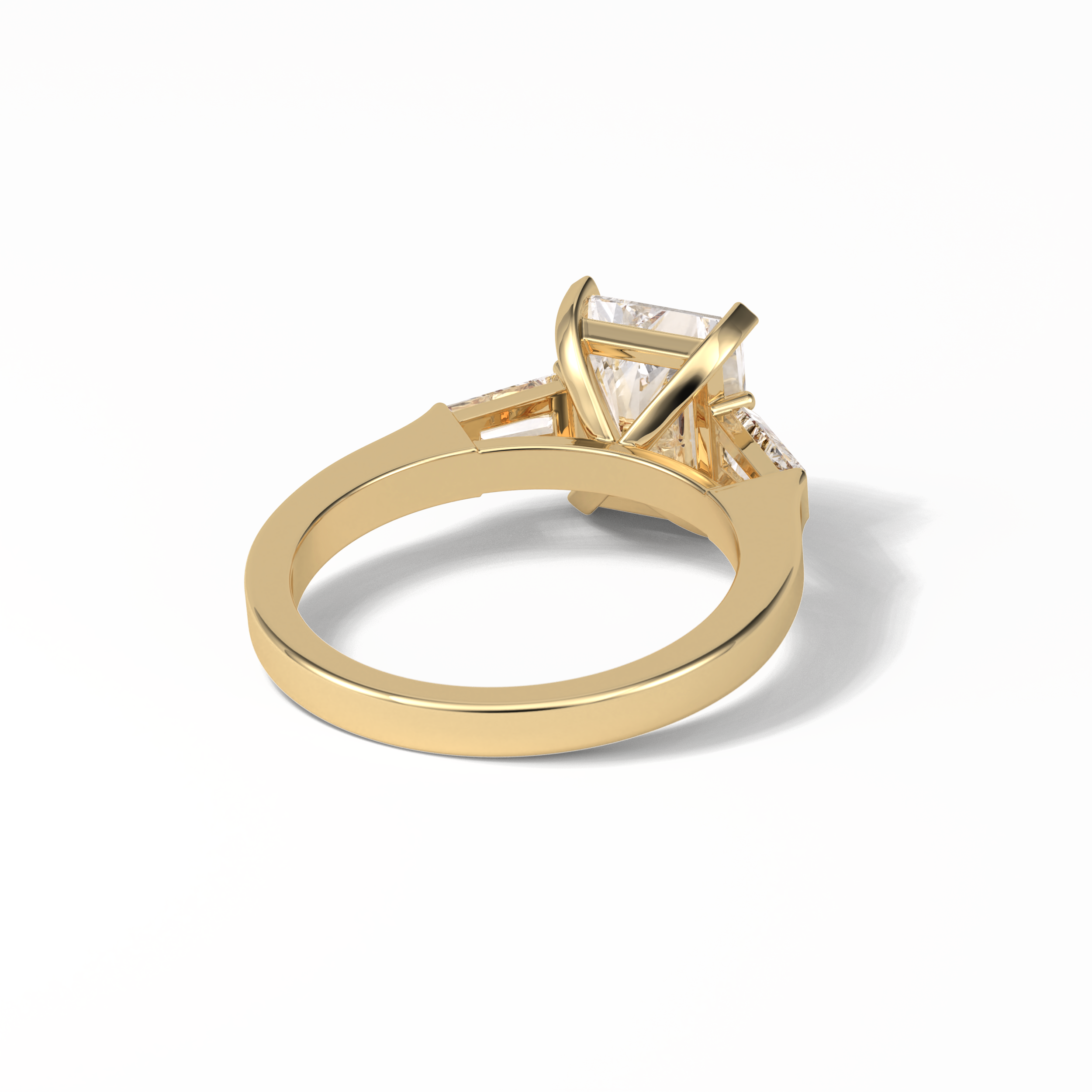 Radiant Three Stone Lab Grown Diamond Engagement Ring