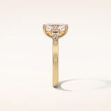 2.3 CT Radiant Shaped Three Stones Moissanite Engagement Ring