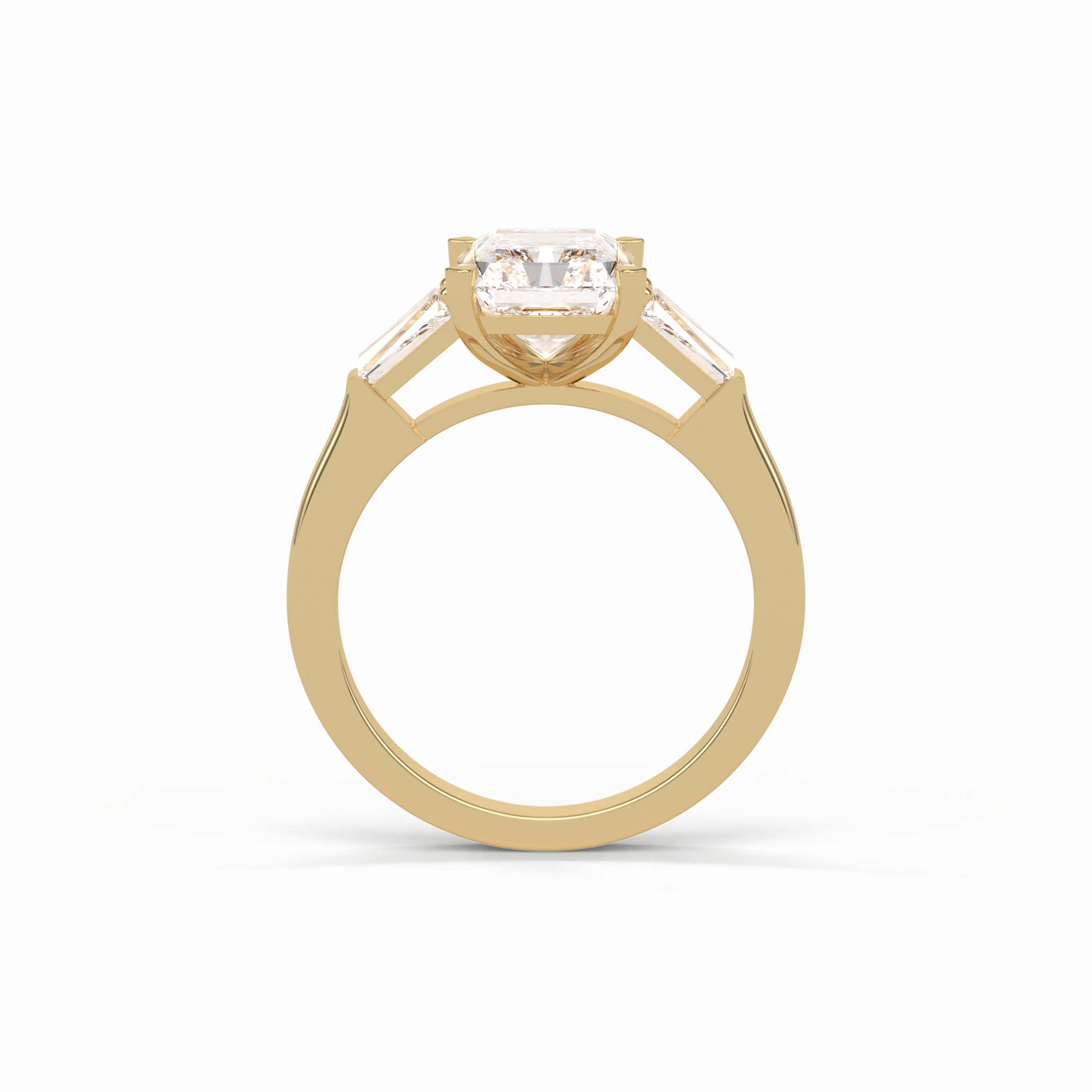 Radiant Three Stone Lab Grown Diamond Engagement Ring