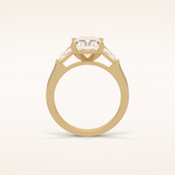 2.3 CT Radiant Shaped Three Stones Moissanite Engagement Ring