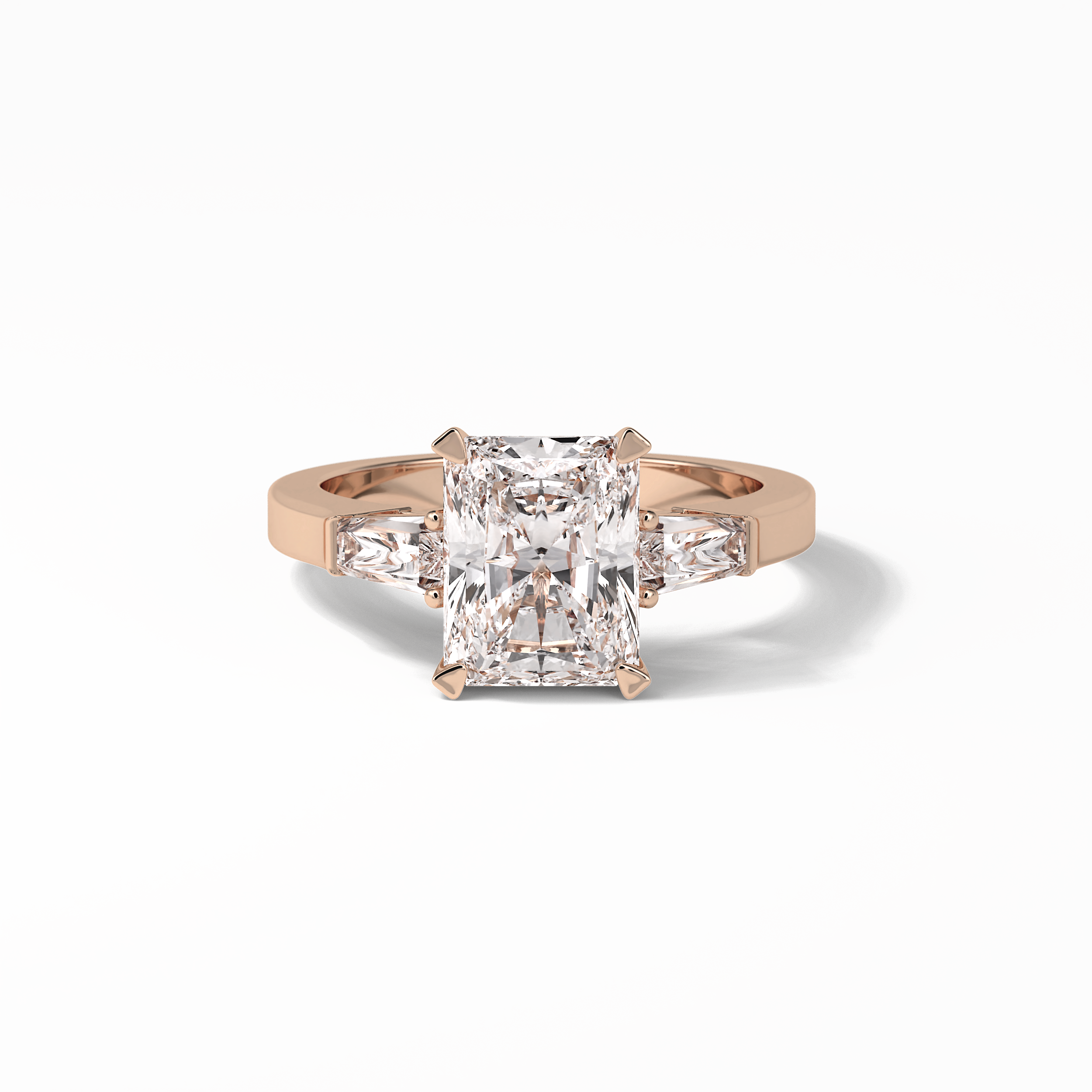 Radiant Three Stone Lab Grown Diamond Engagement Ring