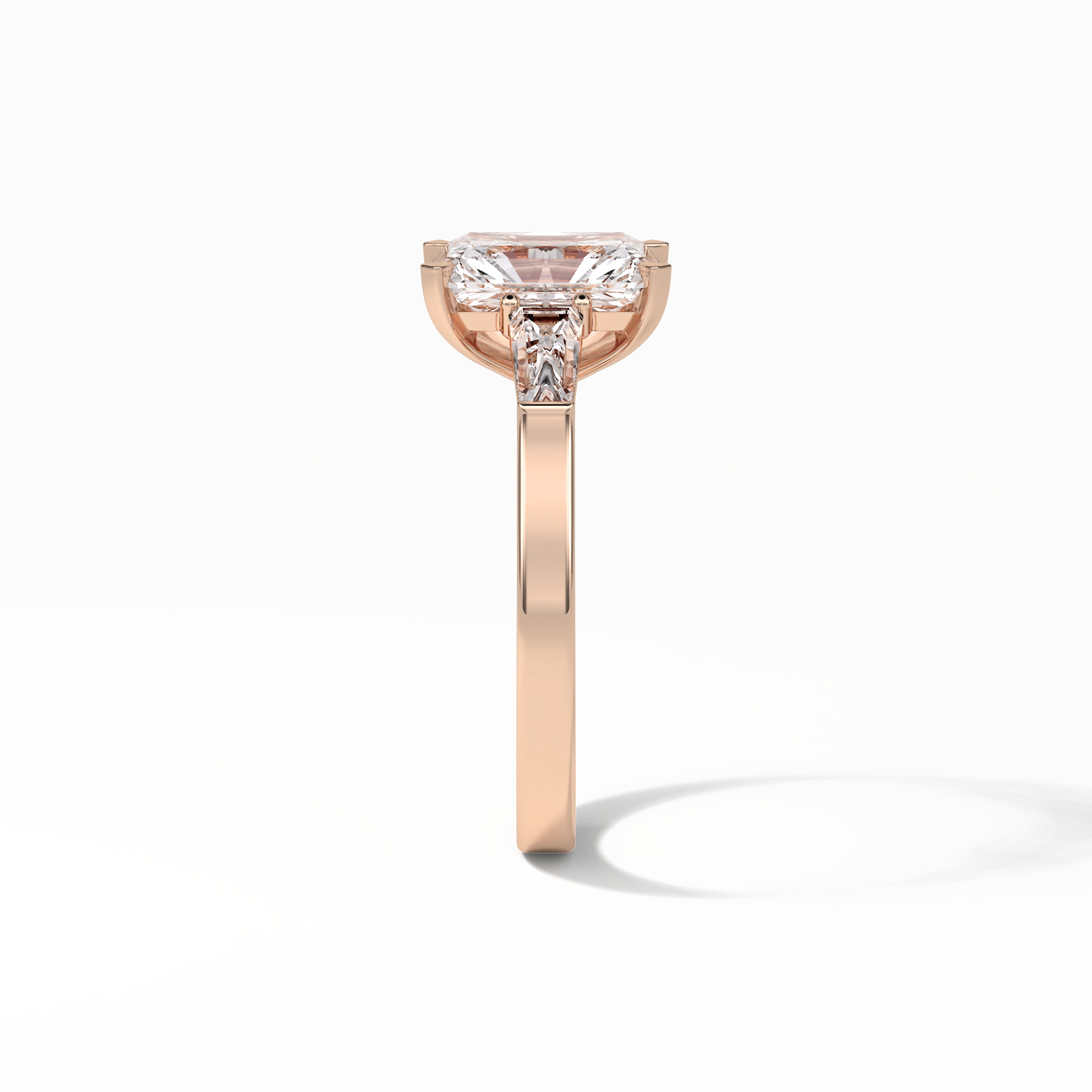 Radiant Three Stone Lab Grown Diamond Engagement Ring