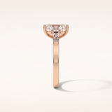 2.3 CT Radiant Shaped Three Stones Moissanite Engagement Ring