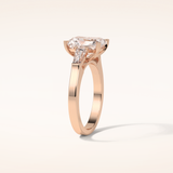 2.3 CT Radiant Shaped Three Stones Moissanite Engagement Ring