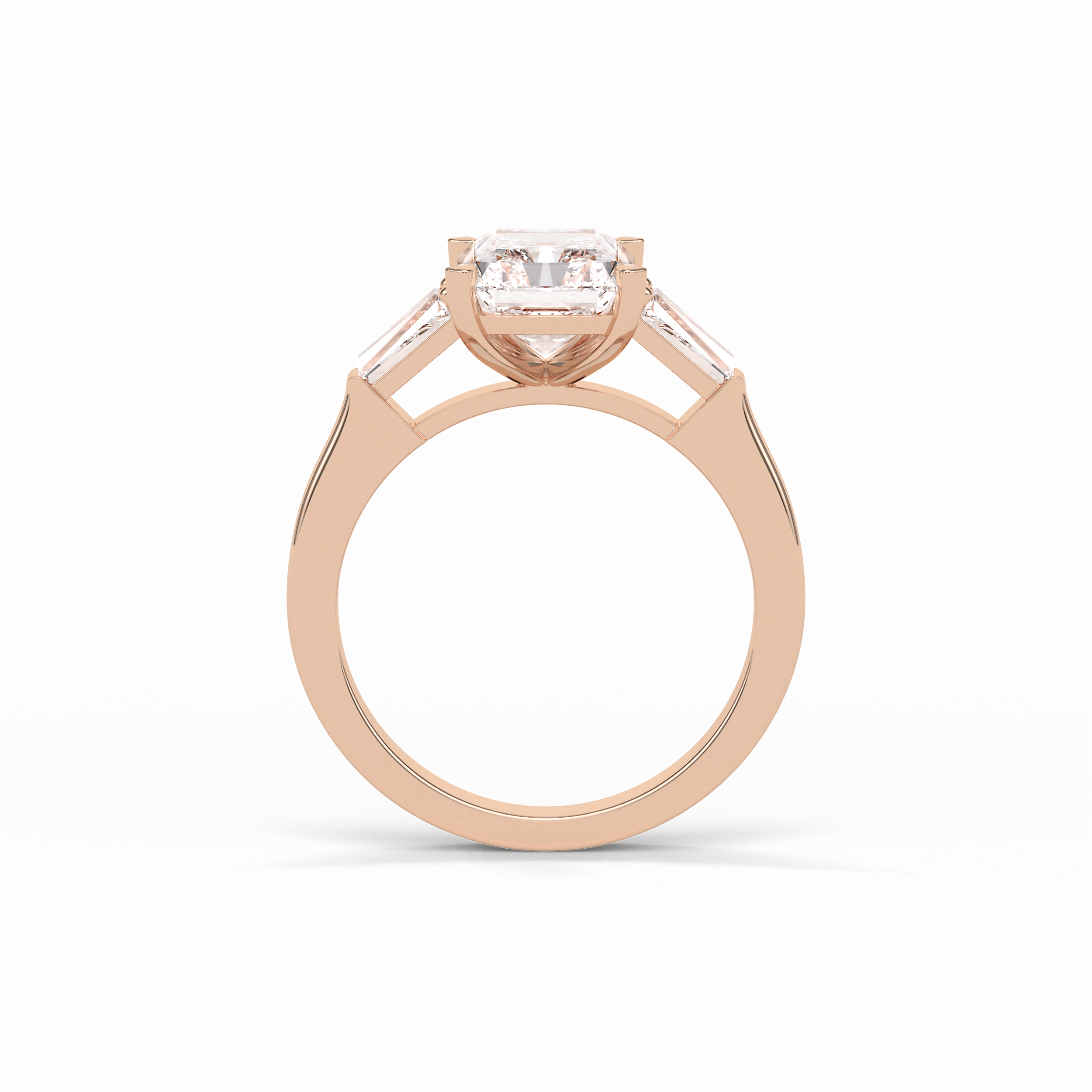 Radiant Three Stone Lab Grown Diamond Engagement Ring
