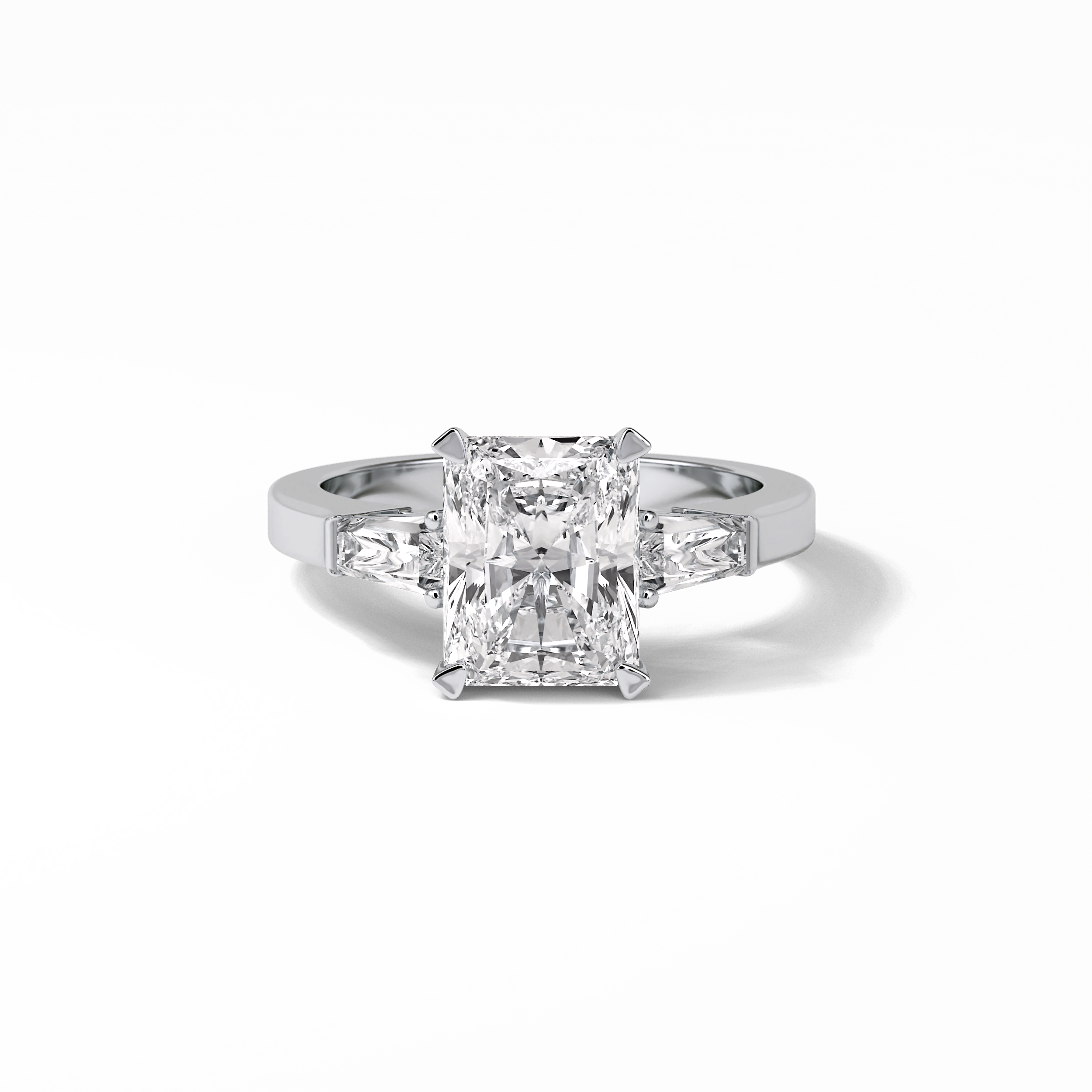 Radiant Three Stone Lab Grown Diamond Engagement Ring