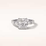 2.3 CT Radiant Shaped Three Stones Moissanite Engagement Ring