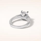 2.3 CT Radiant Shaped Three Stones Moissanite Engagement Ring