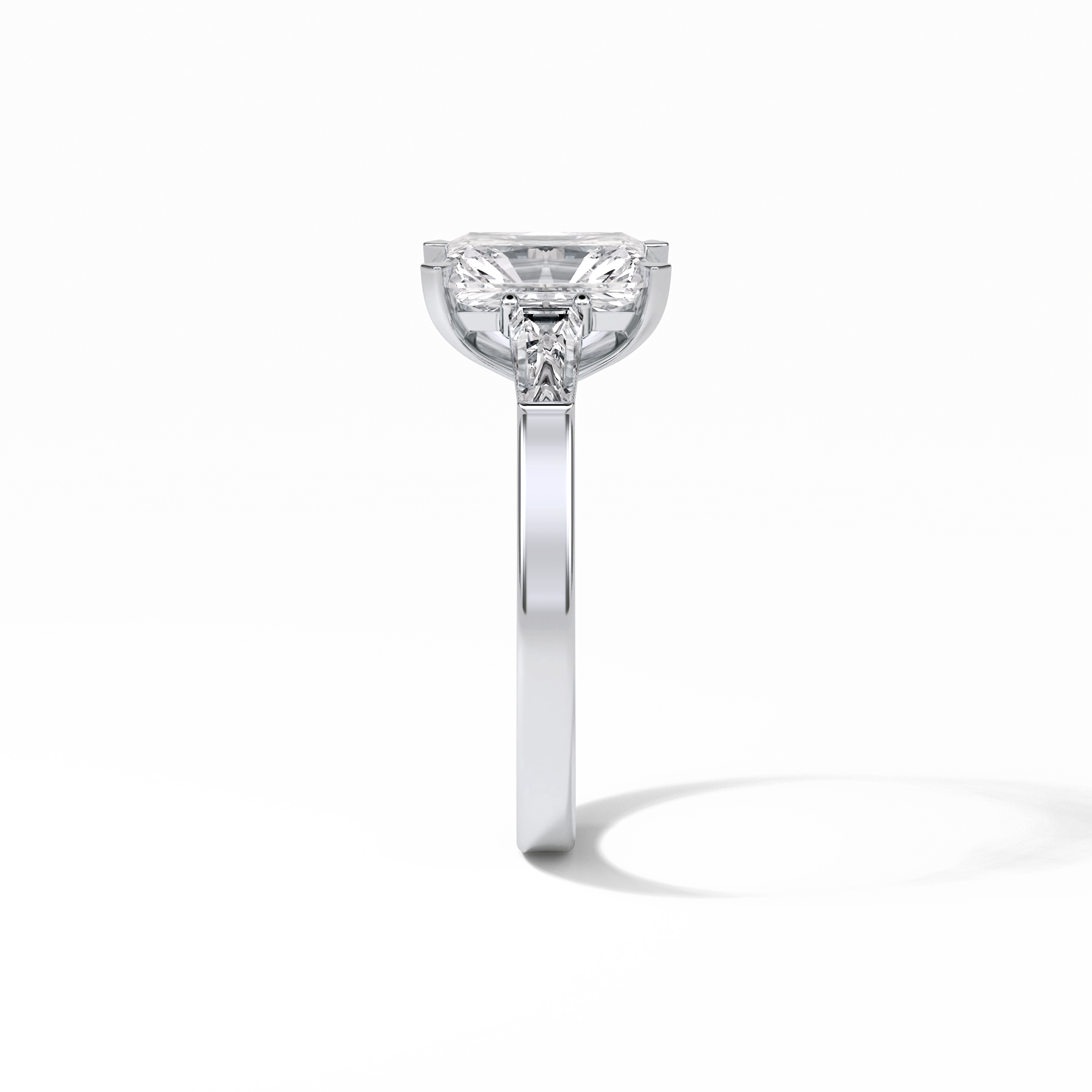 Radiant Three Stone Lab Grown Diamond Engagement Ring