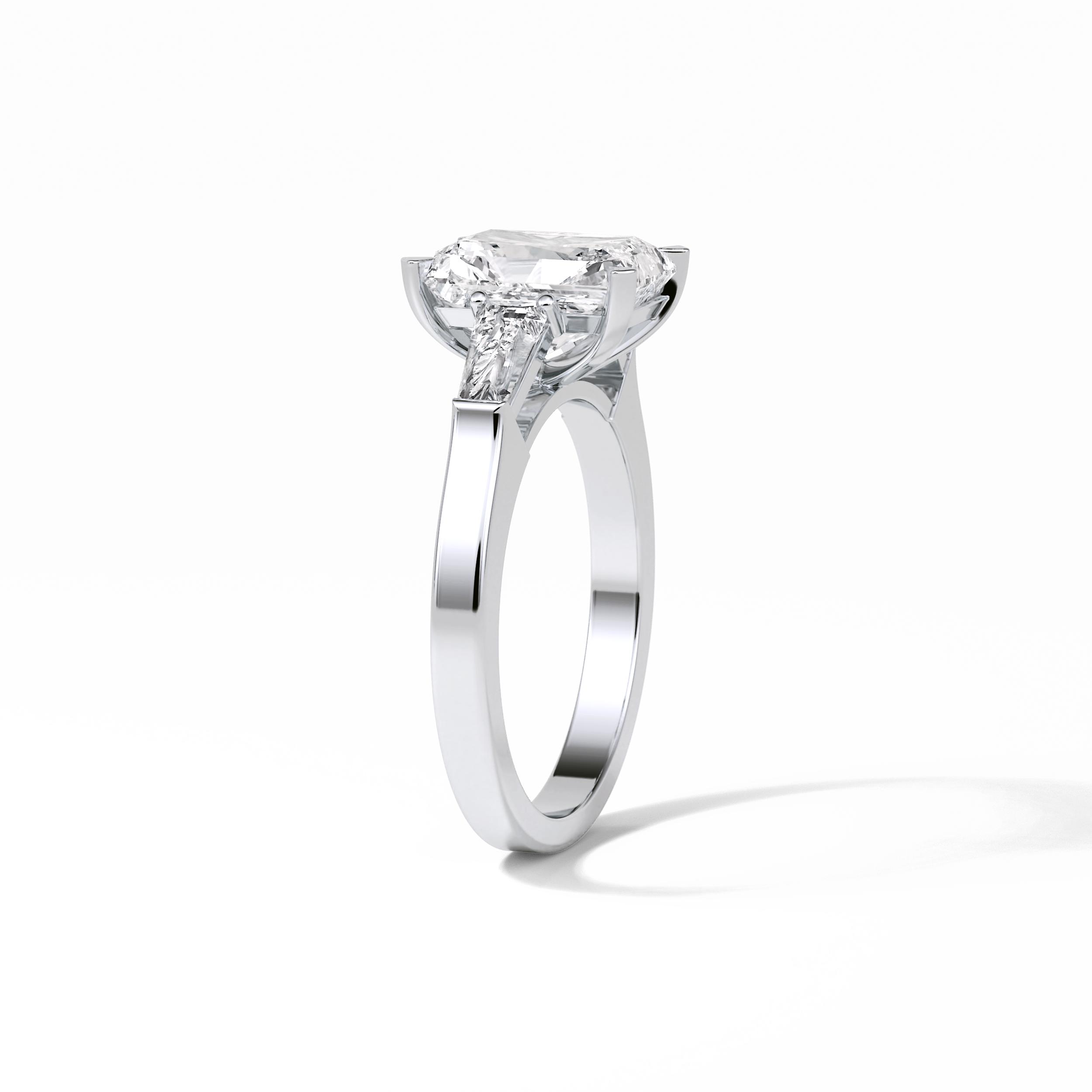Radiant Three Stone Lab Grown Diamond Engagement Ring