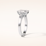 2.3 CT Radiant Shaped Three Stones Moissanite Engagement Ring