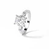 Radiant Three Stone Lab Grown Diamond Engagement Ring