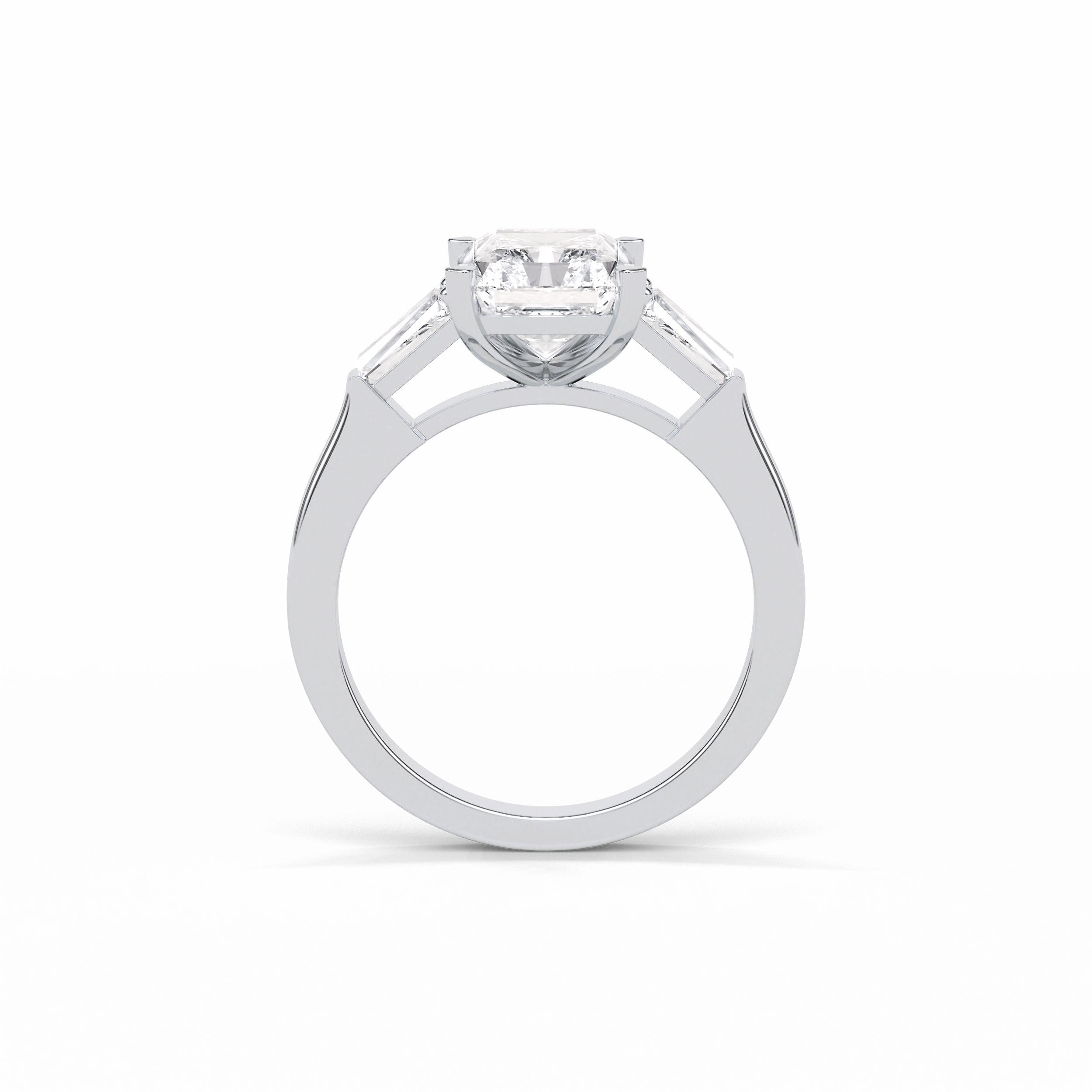 Radiant Three Stone Lab Grown Diamond Engagement Ring