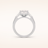 2.3 CT Radiant Shaped Three Stones Moissanite Engagement Ring