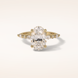 4 CT Oval Shaped Pave Moissanite Engagement Ring