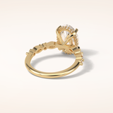 4 CT Oval Shaped Pave Moissanite Engagement Ring