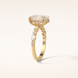 4 CT Oval Shaped Pave Moissanite Engagement Ring