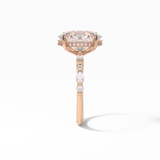 Oval Hidden Halo & Dainty Lab Grown Diamond Engagement Ring