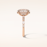 4 CT Oval Shaped Pave Moissanite Engagement Ring