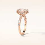 4 CT Oval Shaped Pave Moissanite Engagement Ring