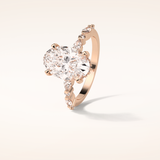 4 CT Oval Shaped Pave Moissanite Engagement Ring