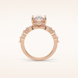 4 CT Oval Shaped Pave Moissanite Engagement Ring