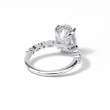 Oval Hidden Halo & Dainty Lab Grown Diamond Engagement Ring