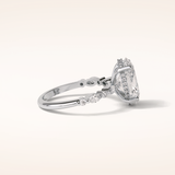 4 CT Oval Shaped Pave Moissanite Engagement Ring