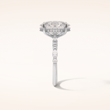 4 CT Oval Shaped Pave Moissanite Engagement Ring