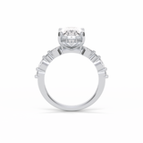 Oval Hidden Halo & Dainty Lab Grown Diamond Engagement Ring