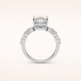 4 CT Oval Shaped Pave Moissanite Engagement Ring