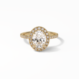 Oval Halo & Pave Lab Grown Diamond Engagement Ring