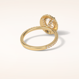 1.91 CT Oval Shaped Halo & Pave Moissanite Engagement Ring 2