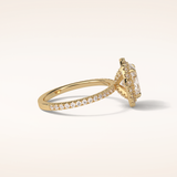 1.91 CT Oval Shaped Halo & Pave Moissanite Engagement Ring 3