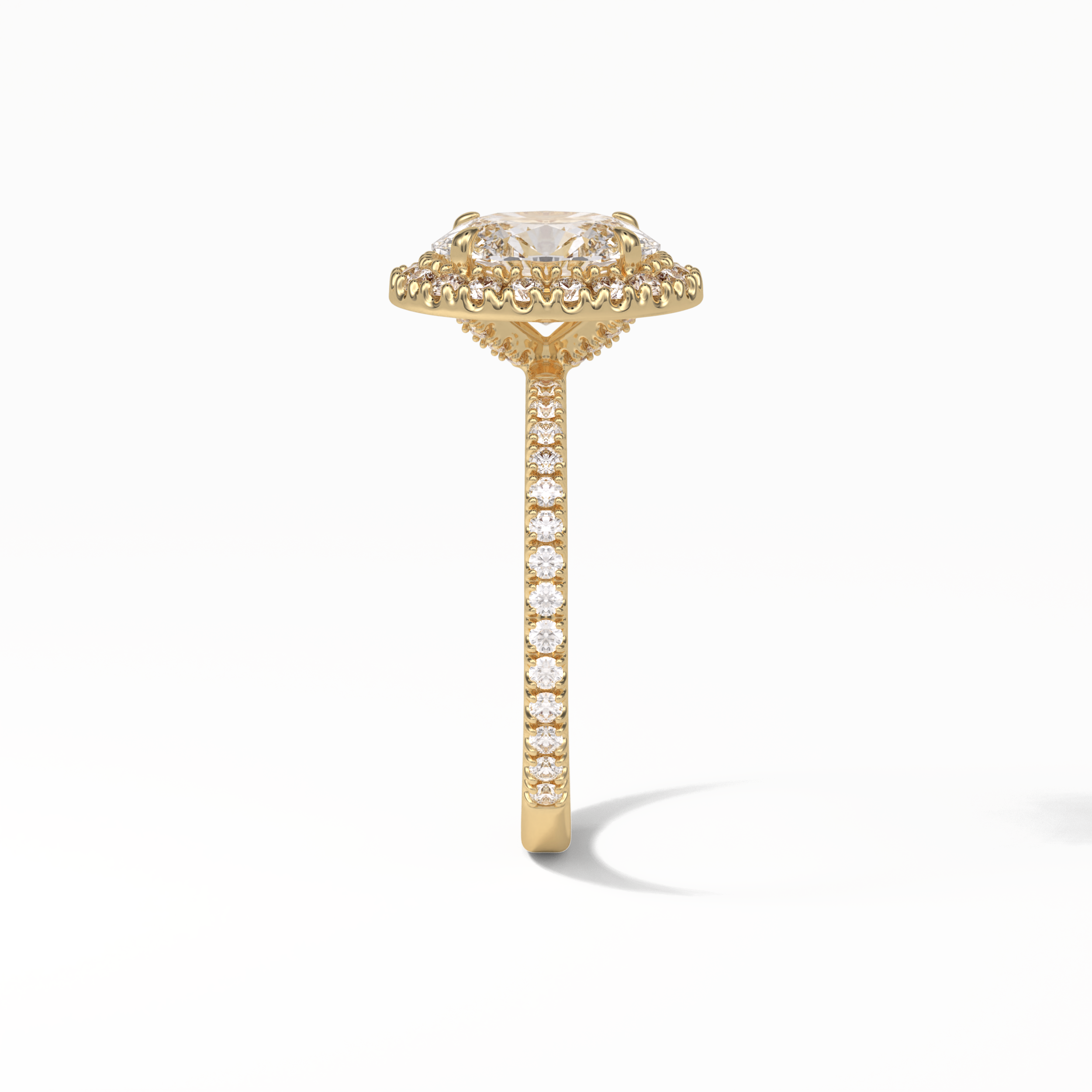 Oval Halo & Pave Lab Grown Diamond Engagement Ring