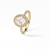 Oval Halo & Pave Lab Grown Diamond Engagement Ring