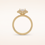 1.91 CT Oval Shaped Halo & Pave Moissanite Engagement Ring 7