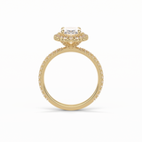 Oval Halo & Pave Lab Grown Diamond Engagement Ring