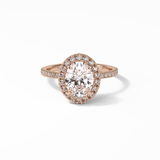 Oval Halo & Pave Lab Grown Diamond Engagement Ring