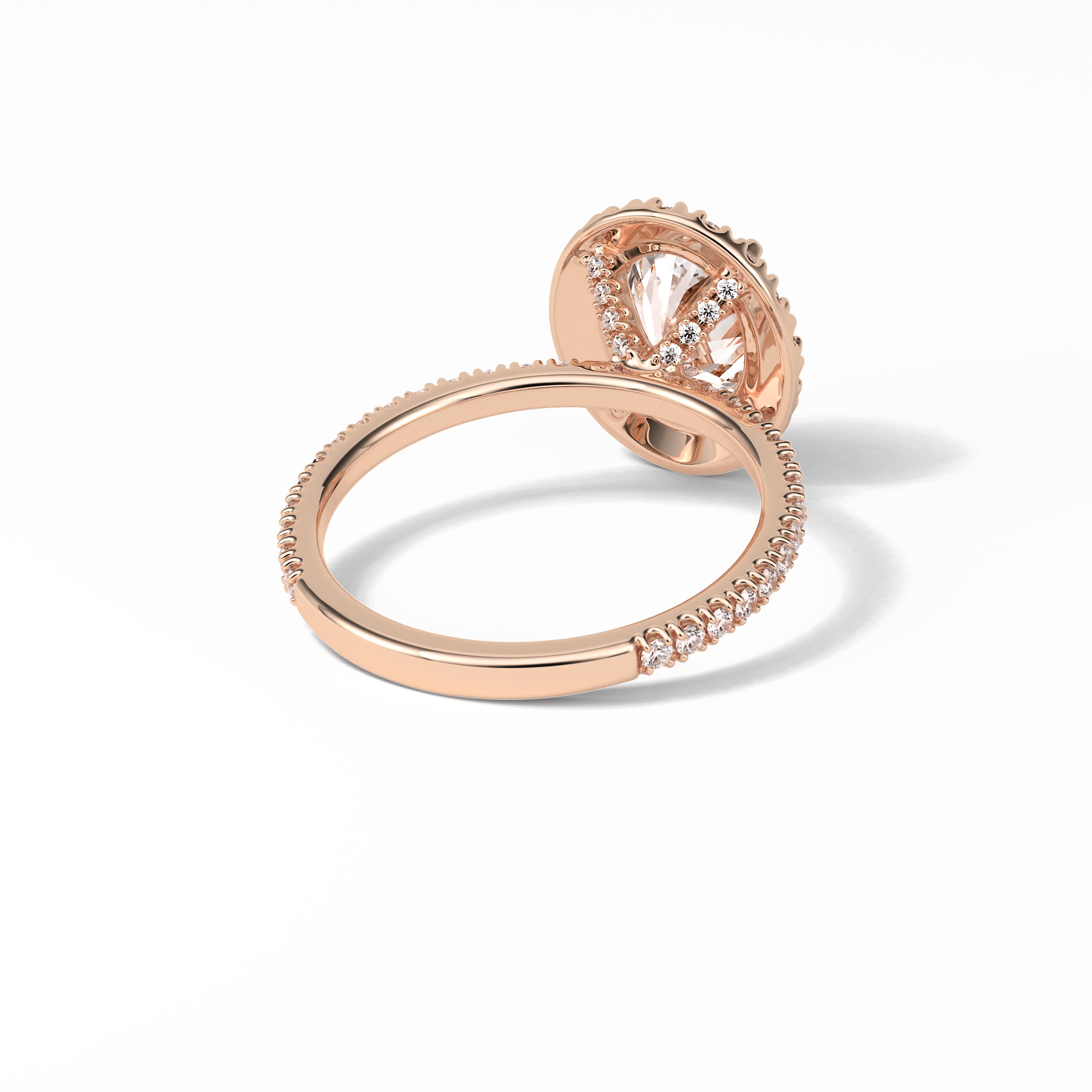 Oval Halo & Pave Lab Grown Diamond Engagement Ring