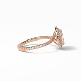 Oval Halo & Pave Lab Grown Diamond Engagement Ring