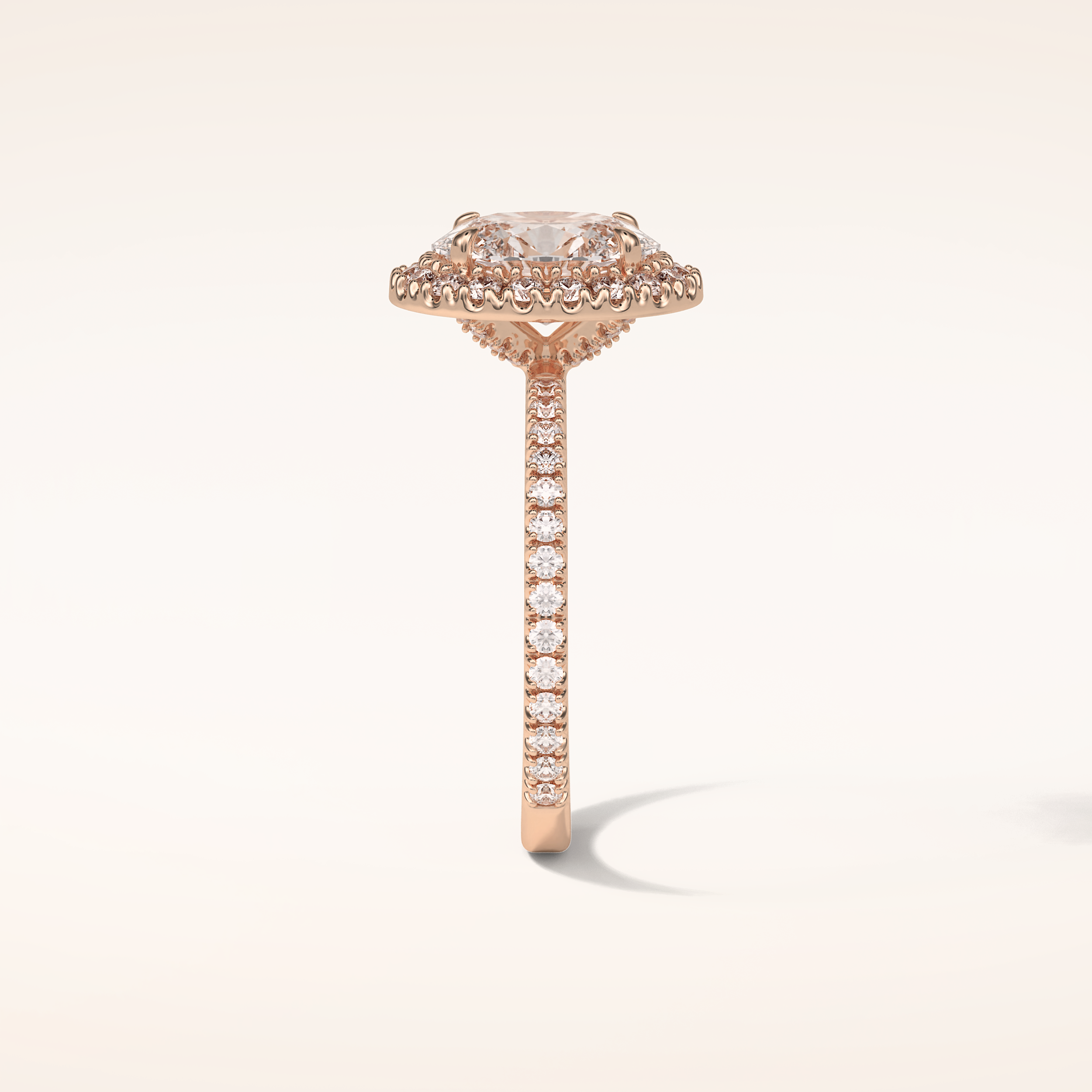 1.91 CT Oval Shaped Halo & Pave Moissanite Engagement Ring 11