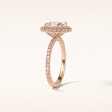 1.91 CT Oval Shaped Halo & Pave Moissanite Engagement Ring 12