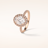 1.91 CT Oval Shaped Halo & Pave Moissanite Engagement Ring 13