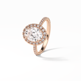 Oval Halo & Pave Lab Grown Diamond Engagement Ring