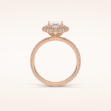 1.91 CT Oval Shaped Halo & Pave Moissanite Engagement Ring 14